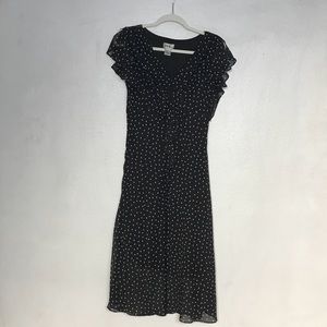 Midi Ruffled Polka Dot Dress